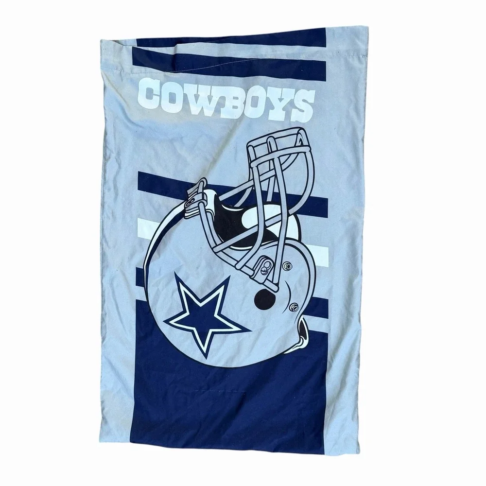 Vintage Dallas Cowboys Pillowcase Blue NFL Football Helmet Standard Size Bedding